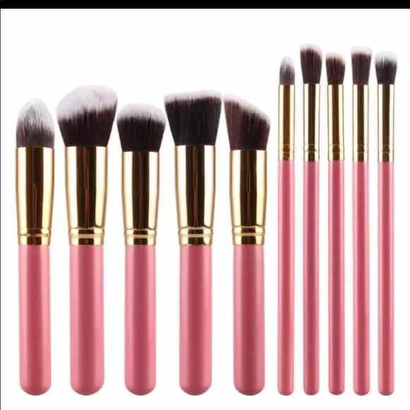 HP🎉 Pink Gold Plated Makeup Brushes - Picture 3 of 4